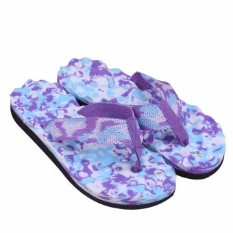 Women Summer Flip Flops Shoes Floral Printed Fashion Beach Sandals Slipper indoor & outdoor Flip-flops women's shoes Hot Sale(Violet) - intl  