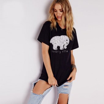 Women T-shirt Elephant Animal Print  