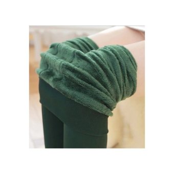 Women Warm Leggings Stretch Fleece Lined Green - intl  