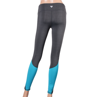 Women Workout Leggings Stitching High Elasticity Slimming Pant Fitness Women Breathable Women Pencil Pant M-XXL XXL(Blue) - intl  