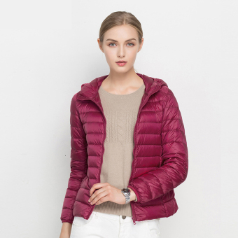 Womens 18 colors thin Wind Ladies zip Jacket Lightweight slim coat Autumn Winter Outfits  – rose red  