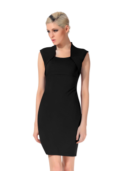 Women's Bodycon Slim Casual Dress (Black)  