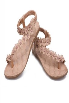 Women's Bohemian Clip Toe Flip Sandals(Beige)  