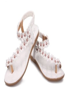 Women's Bohemian Clip Toe Flip Sandals(White)  