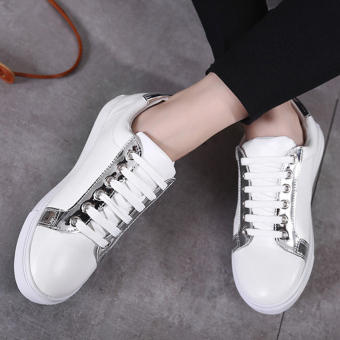 Women's Casual Light Skater Shoes Fashion Sneakers Silver  