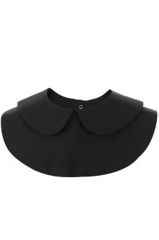 Women's Chiffon Fake Half Shirt Doll Collar Detachable Shirt Blouse False Collar with Back Snap Button Black  