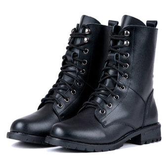 Women's Cool Black PUNK Military Army Knight Lace-up Short Boots Shoes (Multicolor) - Intl  