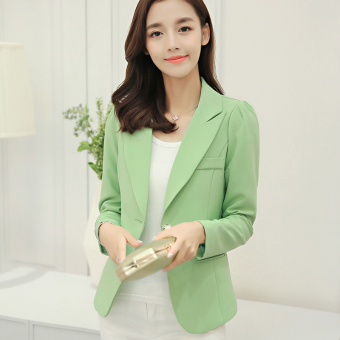 Women's Fashion slim long sleeve Small suit jacket All-match leisure Blazers -Green - intl  