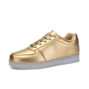 Women's Fashion Sneakers Lighting Shoes (Gold)  