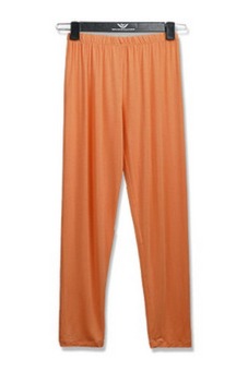 Womens High Elastic Knitting Tight Leggings Pants For Modal (Light Orange)  