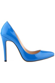 Women's High Heels Pointed Toe Platform Pumps Stiletto Sandal Court Shoes (Blue)  
