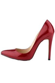 Women's High Heels Pointed Toe Platform Pumps Stiletto Sandal Court Shoes (Wine Red)  