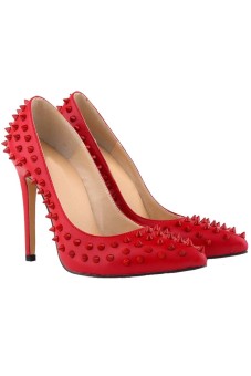 Women's High Heels Pointed Toe Pumps Stiletto Shoes Party Office Work Court Shoes (Red)  