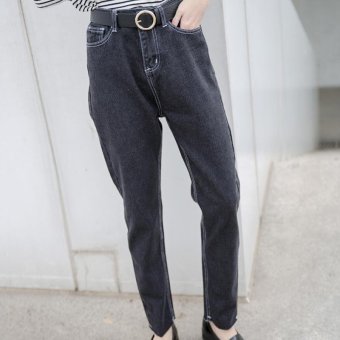 Women's High-waisted Straight Full Length Pants Slim Jean - intl  