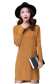 Women's Long Sleeve Knit Pullover Sweater Dress  
