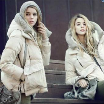 womens loose padded white duck down coat Hooded outwear - Intl  