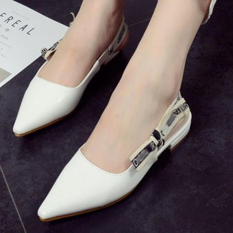 Women's Pointed Toe Flat Sandals Korean Casual Shoes White - intl  