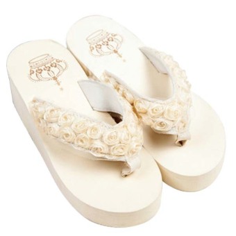 women's sandals Flip Flops Beach wedge slippers (white) - intl  