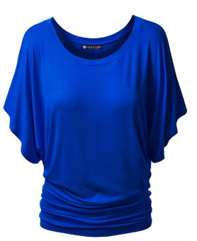 Women's Summer Short-sleeved T-shirt Slim Shirt Tops Blue (Intl)  