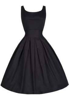 Women's Vintage Retro Elegant Sleeveless A Line Slim Fit Ball Gown Dress Black XXL  