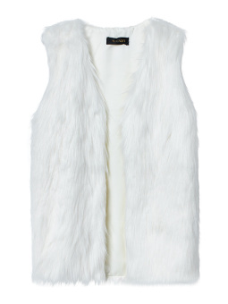 Womens Winter Warm Faux Fur Long Vest Coat - Intl - Intl  