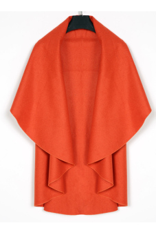 Women's Wool Shawl Poncho Wrap Scarves Coat (Orange)  