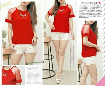 Xavier Olshop Blouse Areva Merah  