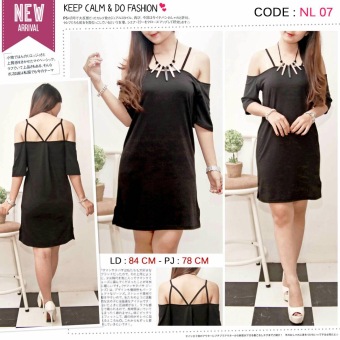 Xavier Olshop Dress Classy Hitam  