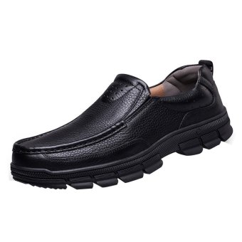 YAER Men's Casual Slip on Boat Shoes (Black)  