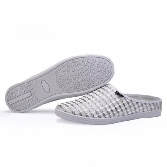 YAER Men's Fashion Weave Mules (Grey)  