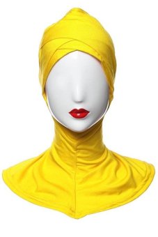 Yika Cotton Muslim Inner Hijab Islamic Full Cover Hat Underscarf One Size (Yellow) - Intl  