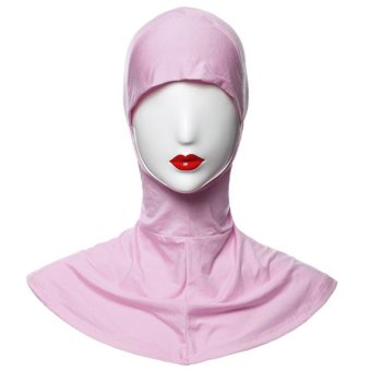 Yika Islamic Muslim Full Cover Inner Hijab Caps Split Long Underscarf Hats (Plum)  