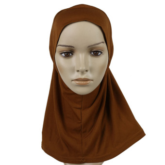 Yika Islamic Muslim Full Cover Inner Underscarf Hijab Cap Hat (Brown) - intl  