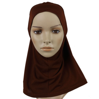 Yika Islamic Muslim Full Cover Inner Underscarf Hijab Cap Hat (Coffee) - intl  