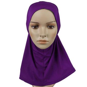 Yika Islamic Muslim Full Cover Inner Underscarf Hijab Cap Hat (Purple) - intl  