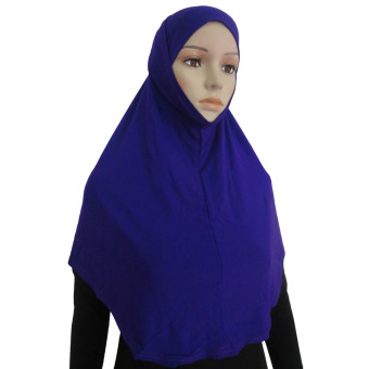 Yika Islamic Muslim Hijab Scarf 2PCS Set (Blue) - intl  