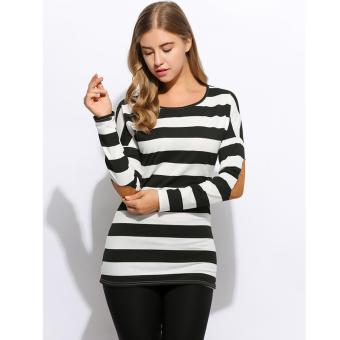 Yika Women O-Neck Long Sleeve Stripe Blouse - intl  