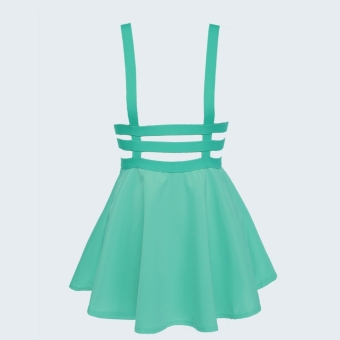 Yika Women's Hollow Out Strap Pleated Dress (Green) - intl  