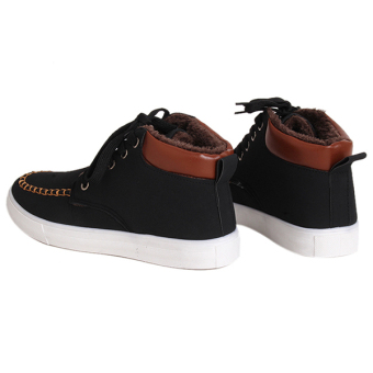 Yingwei Men Flat Shoes Casual Loafers Black  