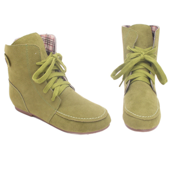 Yingwei Women Fashion Flat Ankle Boots Green - Intl  