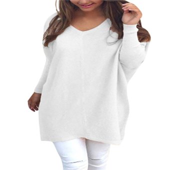 YOINS Hoodies Sweats Casual Blouse Sweater Shirt High Quality Sweater (White) - intl  