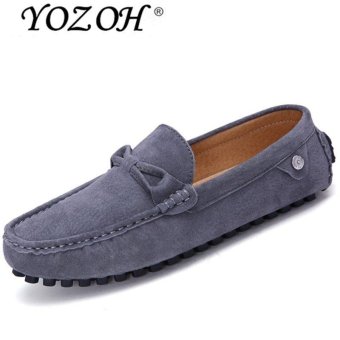 YOZOH 2017 Summer Loafers,Leather autumn British wind leisure trend men shoes-Grey - intl  