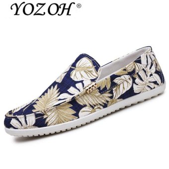 YOZOH Men's spring and summer Loafers, casual leather shoes leather England-Gold - intl  