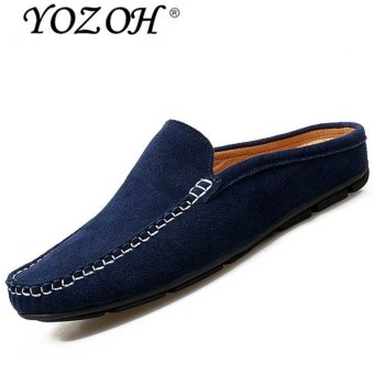 YOZOH New men Loafers,Leather British Korean version of breathable casual shoes-Blue - intl  