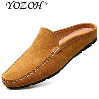 YOZOH New men Loafers,Leather British Korean version of breathable casual shoes-Yellow - intl  