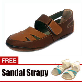 Yutaka Sepatu Casual - Cokelat + Gratis Sandal Triple  