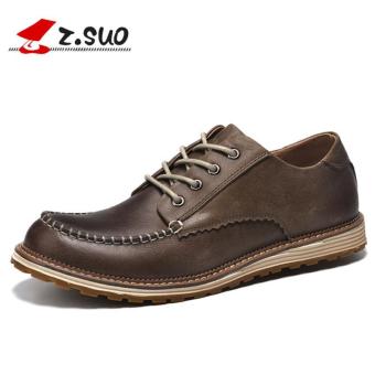 Z.SUO Men's Retro Oxfords Genuine Leather Formal Business Shoes (Coffee) - intl  