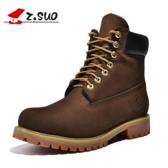 Z.SUO Men's Waterproof Work Boot Genuine Leather Shoes (Coffee) - intl  