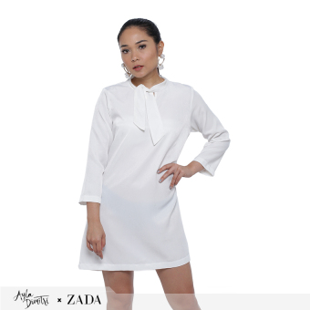 Zada x Ayla Casual Midi Dress - Putih  