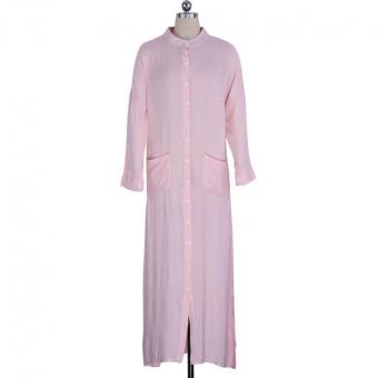 Zaful Long Shirt Dress Woman Casual Loose Pocket Design Beach Smock (Pink) (Intl) - intl  